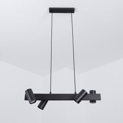 Brilagi - LED RGBW seilabhängige, dimmbare Pendelleuchte SELE 4xGU10/6,5W/230V 2700-6500K schwarz