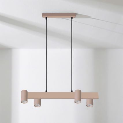 Brilagi - LED RGBW, dimmbarer Pendelleuchter mit Seilaufhängung SELE 4xGU10/6,5W/230V 2700-6500K beige