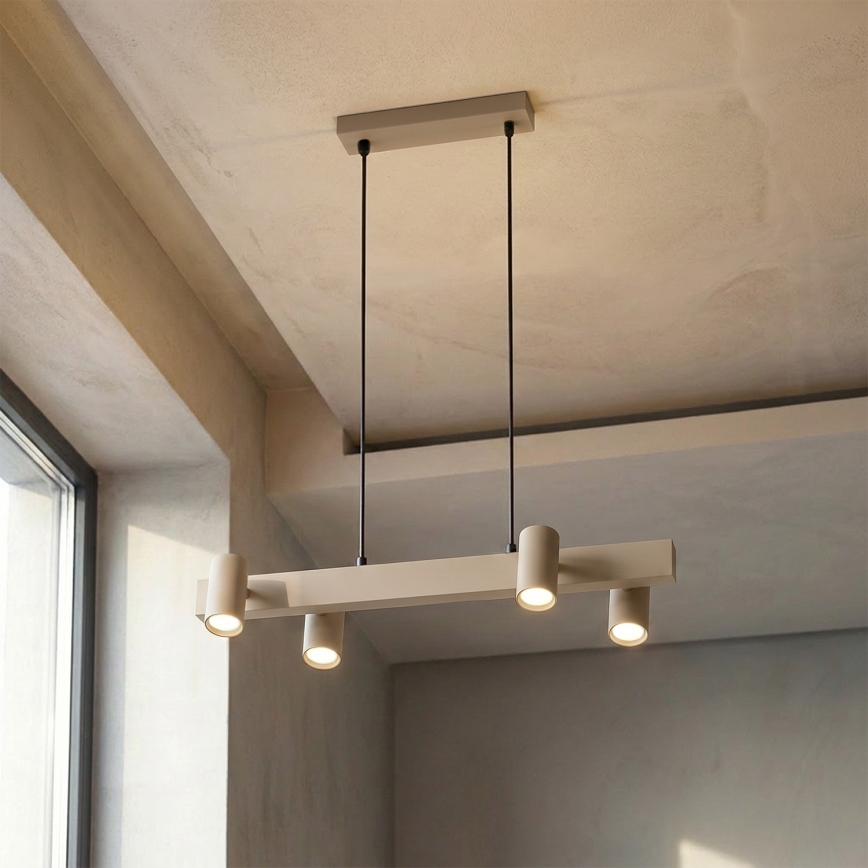 Brilagi - LED RGBW, dimmbarer Pendelleuchter mit Seilaufhängung SELE 4xGU10/6,5W/230V 2700-6500K beige