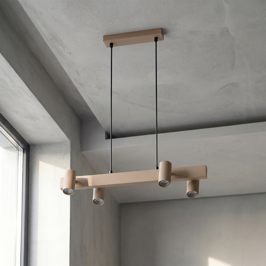 Brilagi - LED RGBW, dimmbarer Pendelleuchter mit Seilaufhängung SELE 4xGU10/6,5W/230V 2700-6500K beige