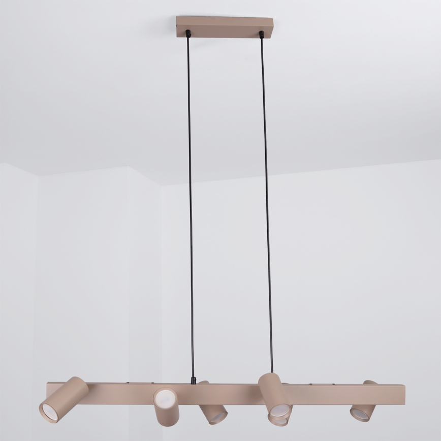 Brilagi - LED RGBW dimmbare Seilpendelleuchte SELE 6xGU10/6,5W/230V 2700-6500K beige + Fernbedienung