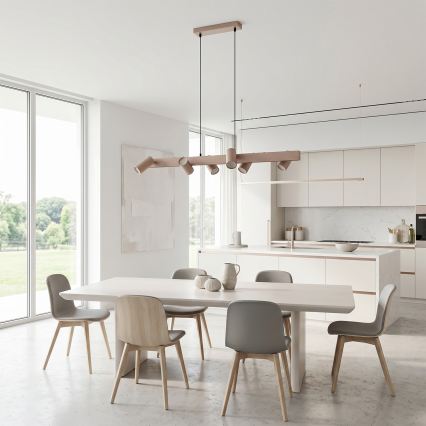 Brilagi - LED RGBW dimmbare Seilpendelleuchte SELE 6xGU10/6,5W/230V 2700-6500K beige + Fernbedienung