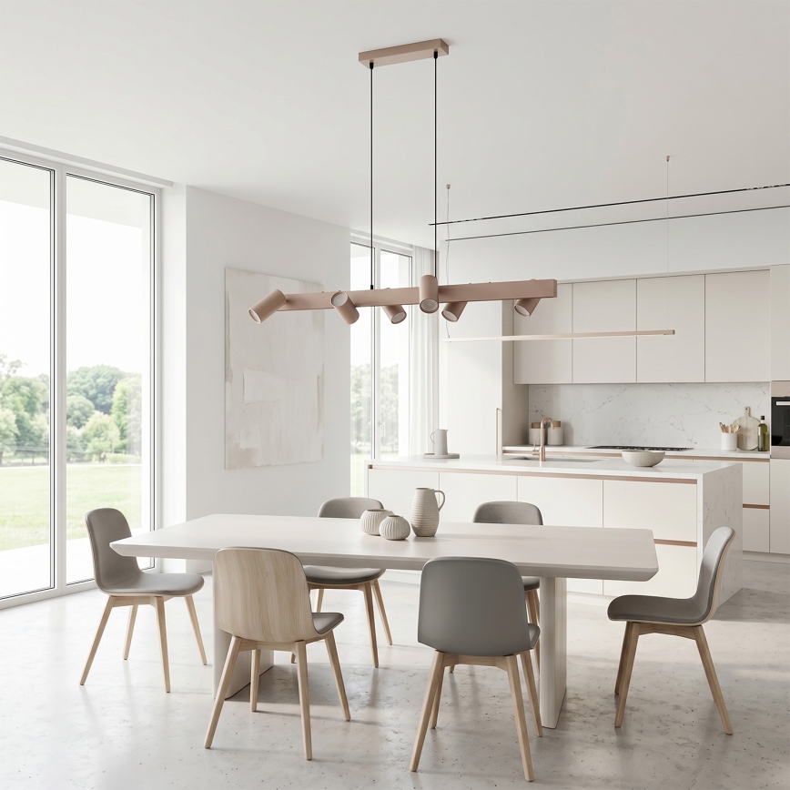 Brilagi - LED RGBW dimmbare Seilpendelleuchte SELE 6xGU10/6,5W/230V 2700-6500K beige + Fernbedienung