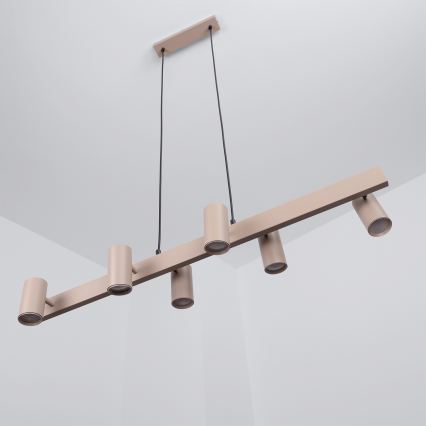 Brilagi - LED RGBW dimmbare Seilpendelleuchte SELE 6xGU10/6,5W/230V 2700-6500K beige + Fernbedienung