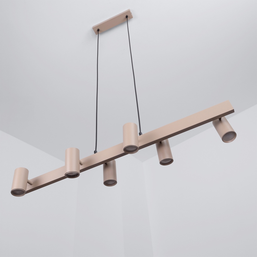 Brilagi - LED RGBW dimmbare Seilpendelleuchte SELE 6xGU10/6,5W/230V 2700-6500K beige + Fernbedienung