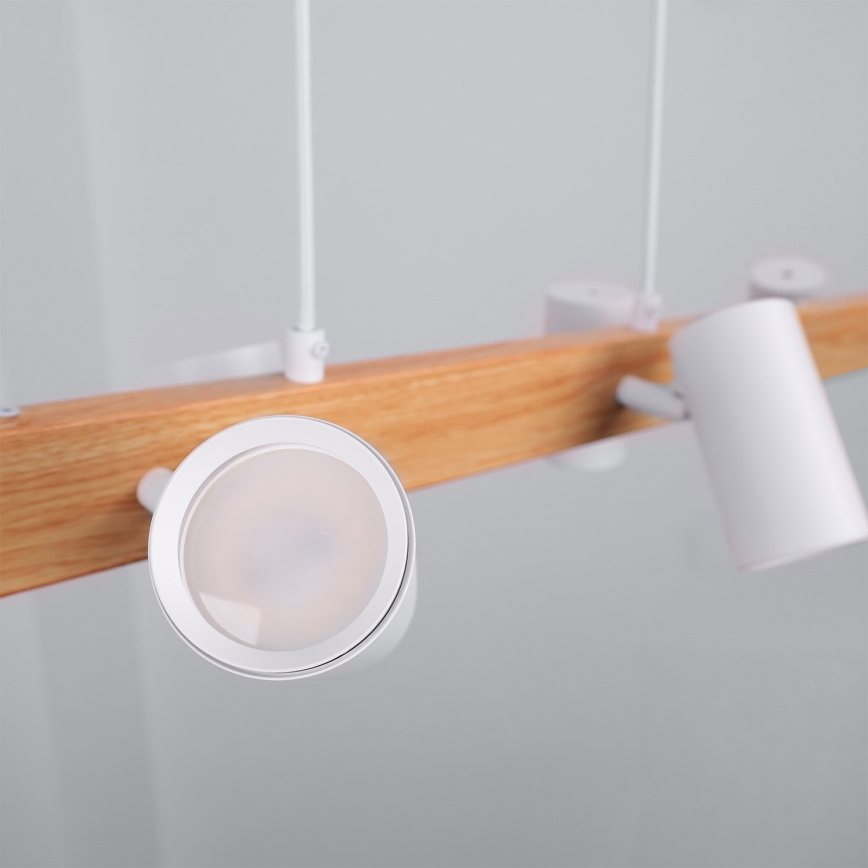 Brilagi - LED RGBW dimmbare Pendelleuchte an Kabel SELE 6xGU10/6,5W/230V 2700-6500K weiß/Eichendekor + Fernbedienung