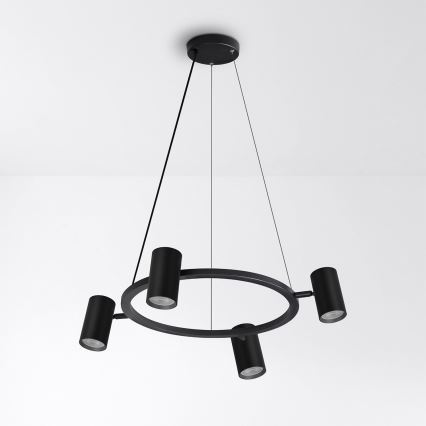 Brilagi - LED RGBW dimmbare Pendelleuchte an Seil SELE 4xGU10/6,5W/230V 2700-6500K schwarz