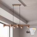 Brilagi - LED RGBW dimmbare Seilpendelleuchte SELE 6xGU10/6,5W/230V 2700-6500K beige + Fernbedienung