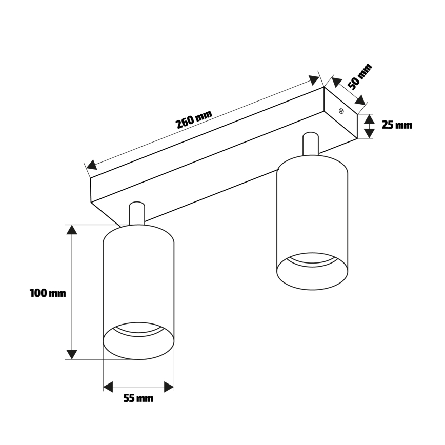 Brilagi - SELE MODERN LED RGBW-Spot, dimmbar, 2× GU10 (6,5 W), 230 V, 2700–6500 K, Wi‑Fi, schwarz