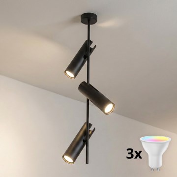 Brilagi - LED RGBW dimmbare Stangenleuchte BRANCH 3xGU10/6,5W/230V 2700-6500K schwarz