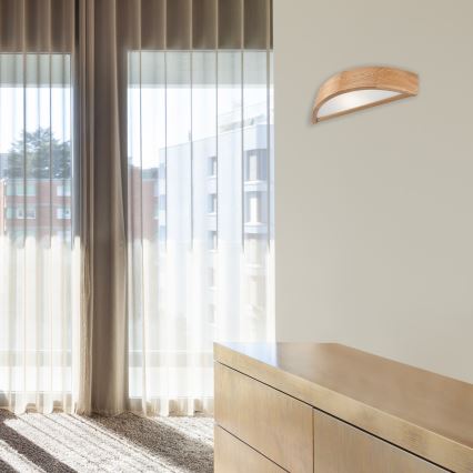 Brilagi - LED RGBW dimmbare Wandleuchte CARVALHO 1xE27/15W/230V 2700-6500K Wi-Fi Eiche