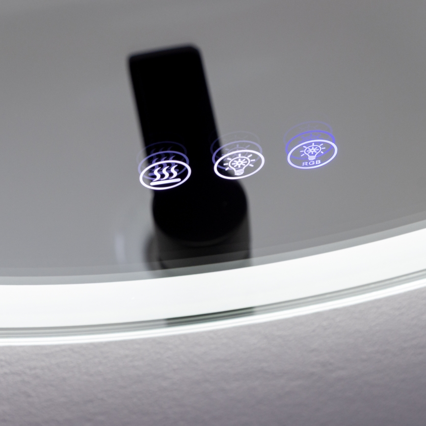 Brilagi - LED RGBW beheizter Badezimmerspiegel AVA PRO LED/18W/230V Ø 60 cm IP44 CRI 90 dimmbar + CCT