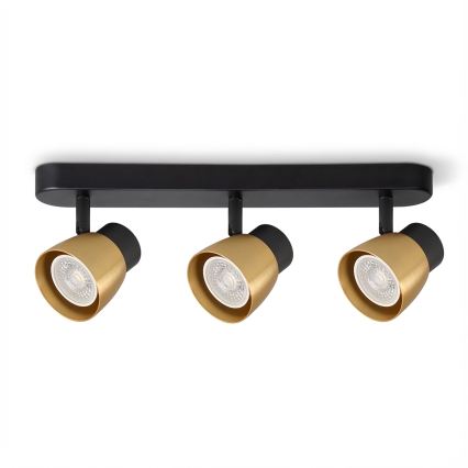 Brilagi - LED RGBW dimmbarer Deckenspot NUGGET 3xGU10/4,8W/230V schwarz/gold