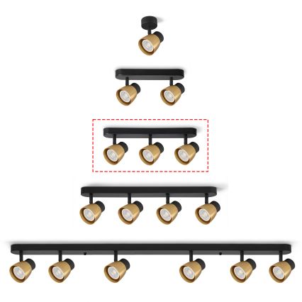 Brilagi - LED RGBW dimmbarer Deckenspot NUGGET 3xGU10/6W/230V schwarz/gold