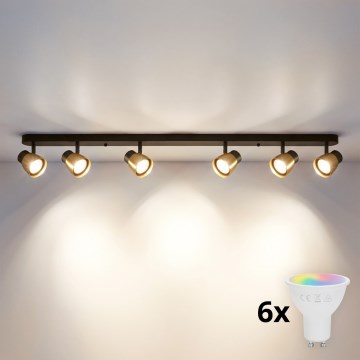 Brilagi - LED RGBW dimmbarer Deckenspot NUGGET 6xGU10/6,5W/230V 2700-6500K Wi-Fi schwarz/gold