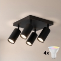 Brilagi - LED RGBW dimmbarer Deckenspot SELE SQUARE 4xGU10/6,5W/230V 2700-6500K schwarz