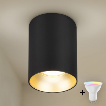 Brilagi - LED RGBW dimmbarer Einbau-Spot TRINE 1xGU10/4,8W/230V 3000K schwarz/gold + Fernbedienung