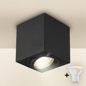 Brilagi - LED RGBW dimmbarer Einbauspot MIA 1xGU10/4,8W/230V 3000K 84x80 mm schwarz + Fernbedienung