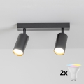Brilagi - LED RGBW Dimmbarer Einbauspot SELE 2xGU10/4,8W/230V 3000K schwarz/gold + Fernbedienung