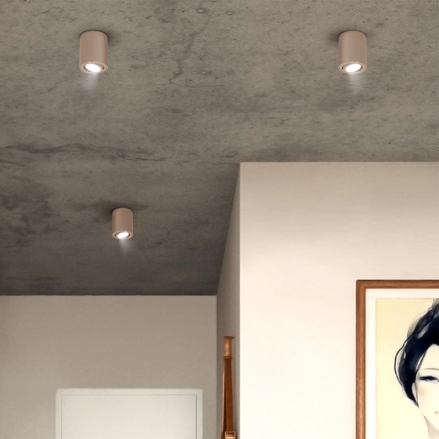 Brilagi - dimmbarer LED-RGBW-Einbaustrahler MIA 1xGU10/4,8W/230V 3000K 100x80 mm beige + Fernbedienung