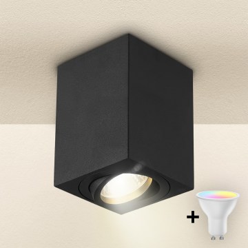 Brilagi - LED RGBW dimmbarer Einbaustrahler MIA 1xGU10/4,8W/230V 3000K 100x80 mm schwarz + Fernbedienung
