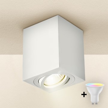 Brilagi - LED RGBW dimmbarer Einbaustrahler MIA 1xGU10/4,8W/230V 3000K 100x80 mm weiß + Fernbedienung