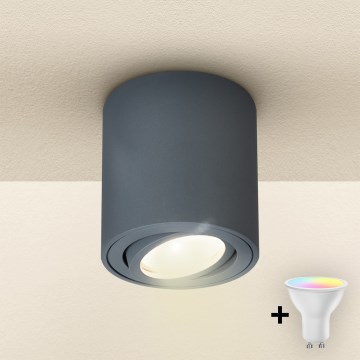 Brilagi - LED RGBW dimmbarer Einbaustrahler MIA 1xGU10/4,8W/230V 3000K 84x80 mm anthrazit + Fernbedienung