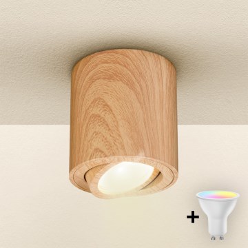 Brilagi - LED RGBW dimmbarer Einbaustrahler MIA 1xGU10/4,8W/230V 3000K 84x80 mm braun + Fernbedienung