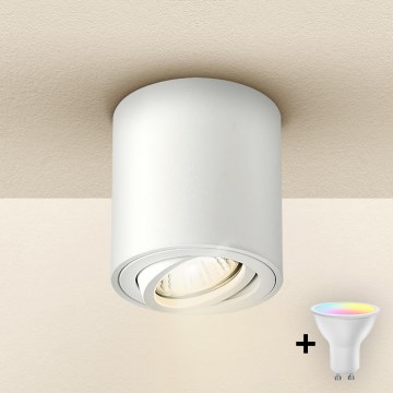 Brilagi - LED RGBW dimmbarer Einbaustrahler MIA 1xGU10/4,8W/230V 3000K 84x80 mm weiß + Fernbedienung
