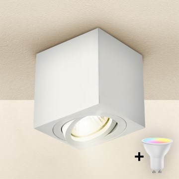 Brilagi - LED RGBW dimmbarer Einbaustrahler MIA 1xGU10/4,8W/230V 3000K 84x80 mm weiß + Fernbedienung