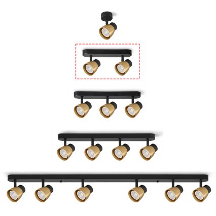 Brilagi - LED RGBW dimmbarer Deckenspot NUGGET 2xGU10/6W/230V 2700-6500K Wi-Fi schwarz/gold