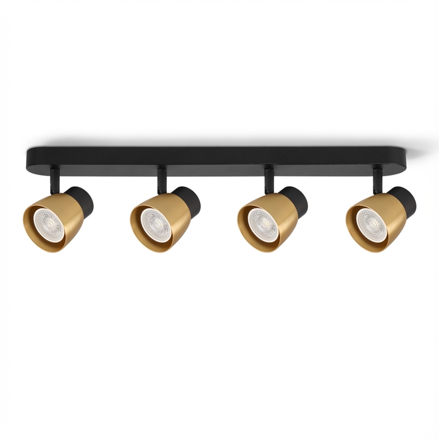 Brilagi - LED RGBW dimmbarer Einbaustrahler NUGGET 4xGU10/6W/230V 3000K schwarz/gold + Fernbedienung