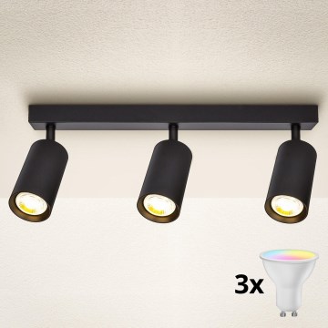 Brilagi - LED RGBW dimmbarer Einbaustrahler SELE 3xGU10/6W/230V 3000K schwarz