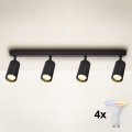 Brilagi - LED RGBW dimmbarer Einbaustrahler SELE 4xGU10/4,8W/230V 3000K schwarz + Fernbedienung