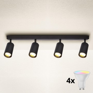 Brilagi - LED RGBW dimmbarer Einbaustrahler SELE 4xGU10/6W/230V 3000K schwarz + Fernbedienung