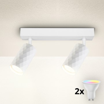 Brilagi - LED RGBW dimmbarer Einbaustrahler SELE DIAMANT 2x GU10/4,8W/230V 3000K weiß + Fernbedienung