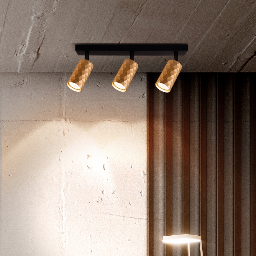 Brilagi - LED RGBW dimmbarer Einbaustrahler SELE DIAMANT 3xGU10/4,8W/230V 3000K gold + Fernbedienung
