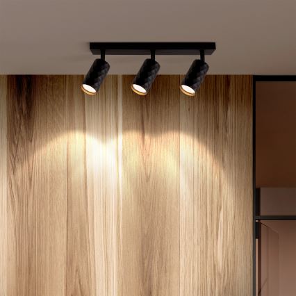 Brilagi - LED RGBW dimmbarer Einbaustrahler SELE DIAMANT 3x GU10/4,8W/230V 3000K schwarz + Fernbedienung