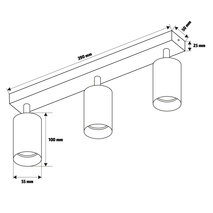 Brilagi - LED RGBW dimmbarer Einbaustrahler SELE DIAMANT 3x GU10/4,8W/230V 3000K schwarz + Fernbedienung