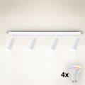 Brilagi - LED RGBW dimmbarer Einbaustrahler SELE DIAMANT 4xGU10/4,8W/230V 3000K weiß + Fernbedienung