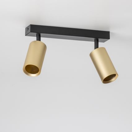 Brilagi - Dimmbarer LED RGBW-Einbaustrahler SELE GOLDEN 2xGU10/4,8W/230V 3000K schwarz/gold + Fernbedienung