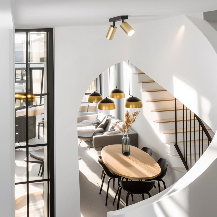 Brilagi - Dimmbarer LED RGBW-Einbaustrahler SELE GOLDEN 2xGU10/6W/230V 3000K schwarz/gold + Fernbedienung