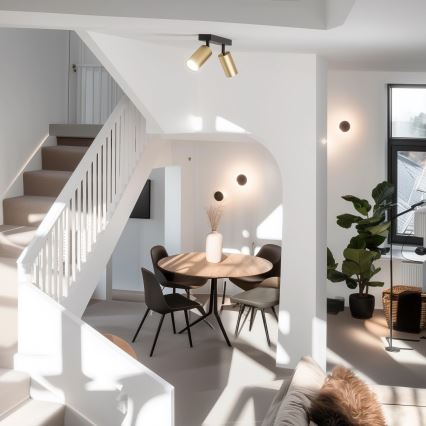 Brilagi - Dimmbarer LED RGBW-Einbaustrahler SELE GOLDEN 2xGU10/6W/230V 3000K schwarz/gold + Fernbedienung