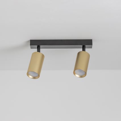 Brilagi - Dimmbarer LED RGBW-Einbaustrahler SELE GOLDEN 2xGU10/6W/230V 3000K schwarz/gold + Fernbedienung
