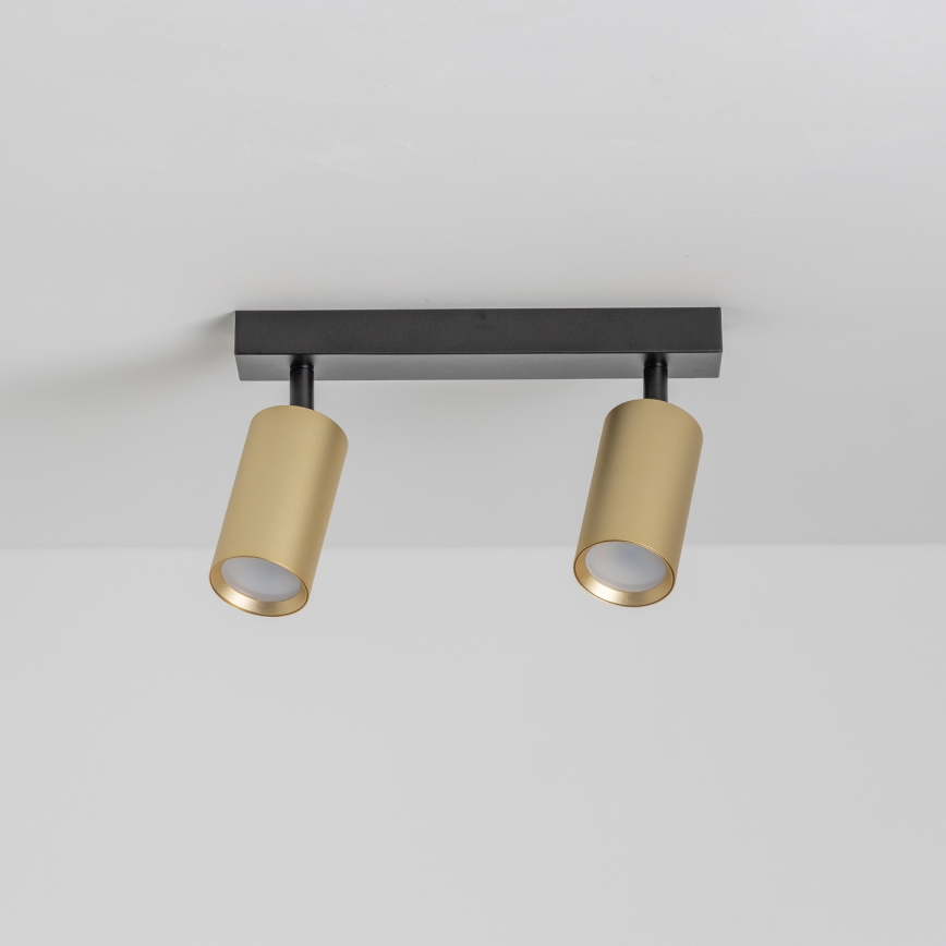 Brilagi - Dimmbarer LED RGBW-Einbaustrahler SELE GOLDEN 2xGU10/6W/230V 3000K schwarz/gold + Fernbedienung