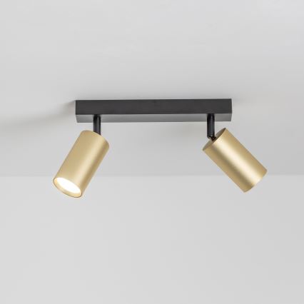 Brilagi - Dimmbarer LED RGBW-Einbaustrahler SELE GOLDEN 2xGU10/6W/230V 3000K schwarz/gold + Fernbedienung