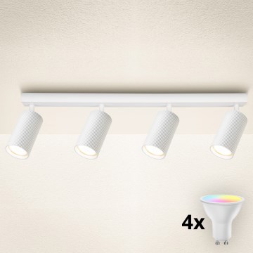 Brilagi - LED RGBW dimmbarer Einbaustrahler SELE MODERN 4xGU10/4,8W/230V 3000K Weiß + Fernbedienung