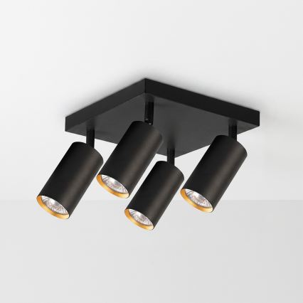 Brilagi - LED RGBW dimmbarer Einbaustrahler SELE SQUARE 4xGU10/6,5W/230V 2700-6500K schwarz/gold