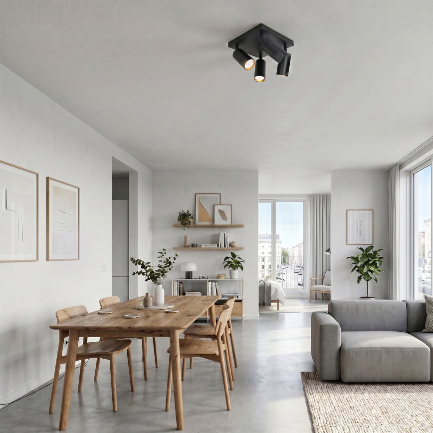 Brilagi - LED RGBW dimmbarer Einbaustrahler SELE SQUARE 4xGU10/6,5W/230V 2700-6500K schwarz/gold