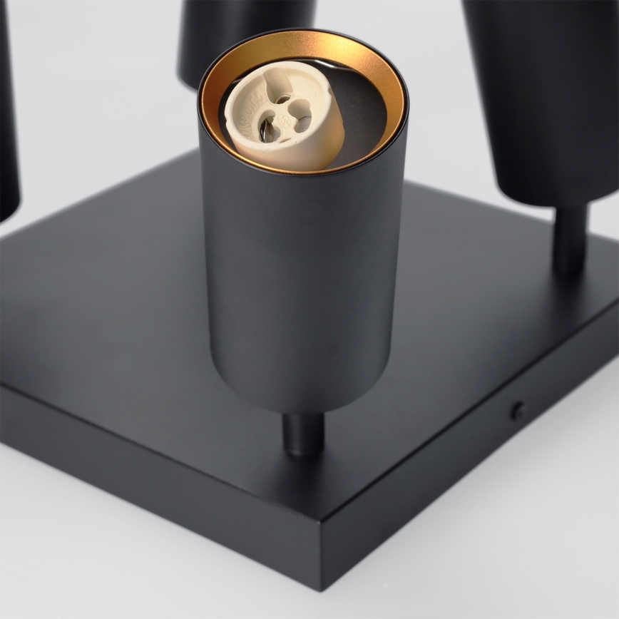 Brilagi - LED RGBW dimmbarer Einbaustrahler SELE SQUARE 4xGU10/6,5W/230V 2700-6500K schwarz/gold